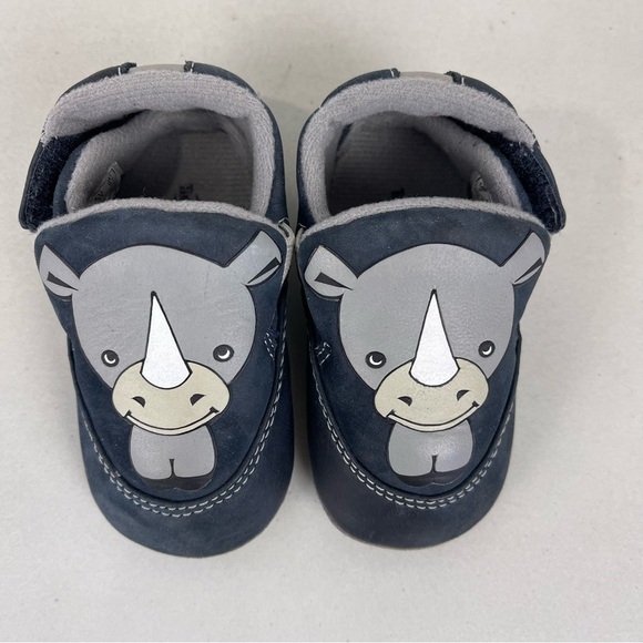 Timberland Navy Rhino Infant Cribbie Blue Crib Shoes Size 2 Soft Sole Leather - Picture 2 of 9